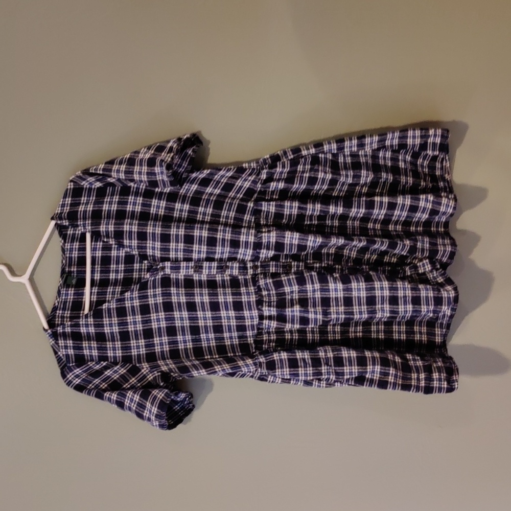 blue plaid dress